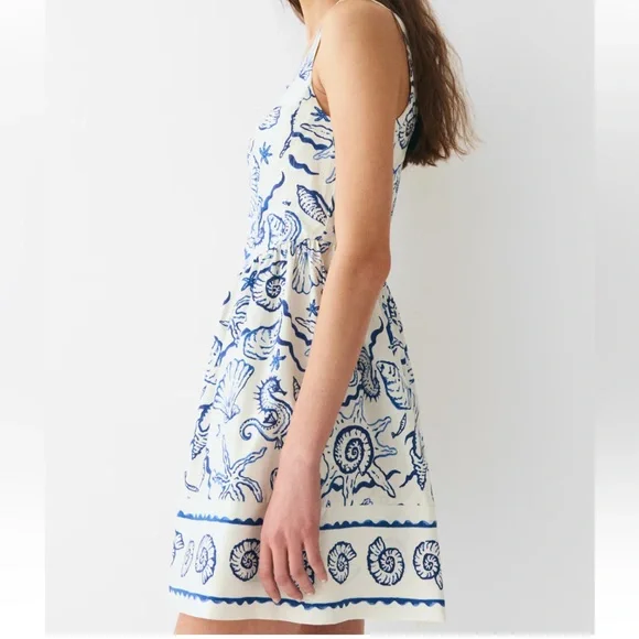 H&M Seashell Dress with Flared Skirt Size Small NWT NEW - Picture 5 of 12